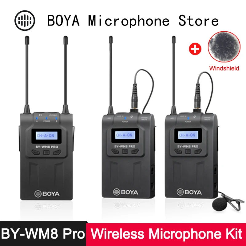

BOYA Wireless Microphone Transmitter Receiver Kit for Live Stream Conference ENG EFP Vlog DSLR Smartphone Video Recording Mic