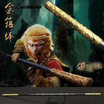 Wooden Monkey King Staff Kungfu Wooden Wushu Sticks Monkey Cudgels Carving dragon golden Cudgel Sun WuKong weapon practice the journey to decorative the west q version monkey led night light king sun wukong golden cudgell kid cartoon 3d lamp optica