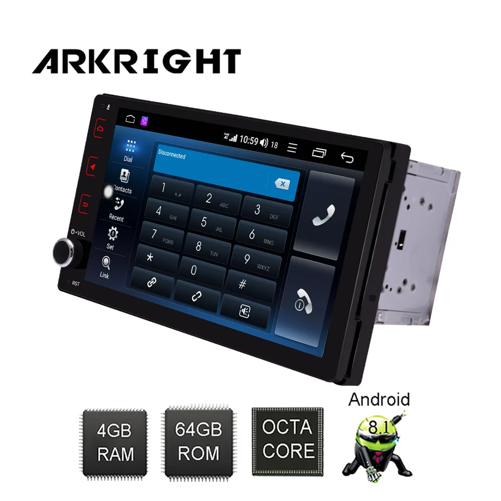 Автомагнитола ARKRIGHT 9 '' 4 + 64 ГБ Android 8 1 GPS для Toyota Corolla 2017 2018 IPS экран