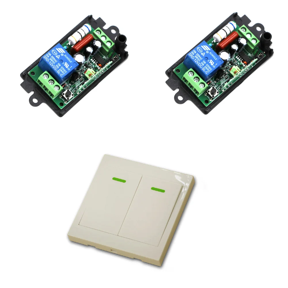 433 MHz canaux 2CH Radio sans fil fréquence Relais de contrôle à distance Interrupteur Récepteur AC 220 V 10 A