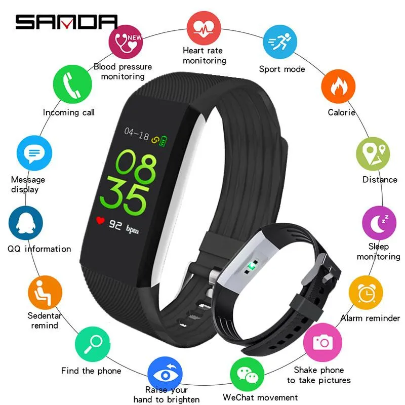 

SANDA New Sports Smart Watch Men Women Bluetooth Heart Rate Monitor Fitness Tracker Smart Watches Waterproof for ios android