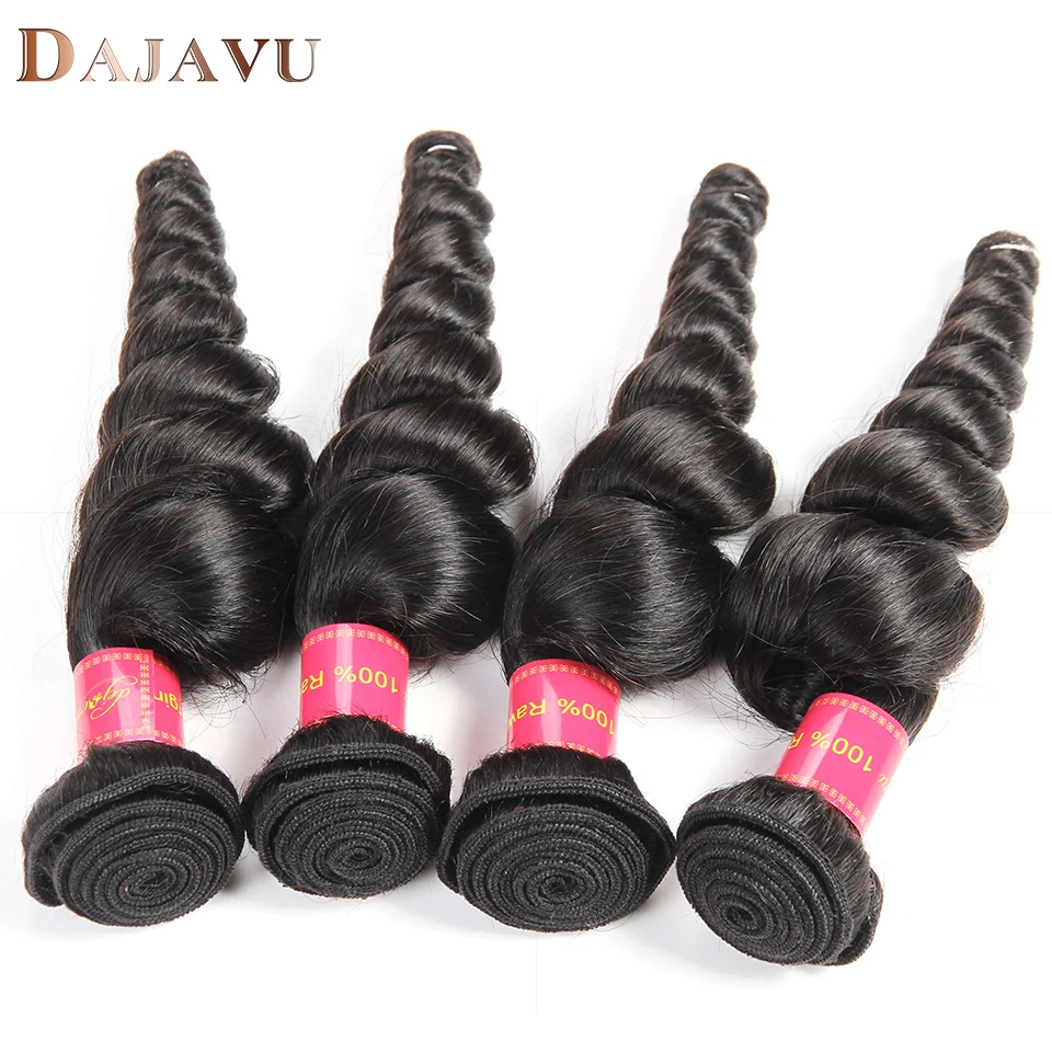 Dejavu Hair Indian loose Wave Human Hair Bundles 4 Bundles Indian Hair Weave Bundles Natural Color Non Remy Hair Extension Dejavu Hair Indian loose Wave Human Hair Bundles 4 Bundles Indian Hair Weave Bundles Natural Color Non Remy Hair Extension