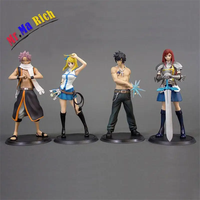 

Fairy Tail Sc Lucy Gray Erza Scarlet Etherious Natsu Dragneel Figure 4pcs Set N