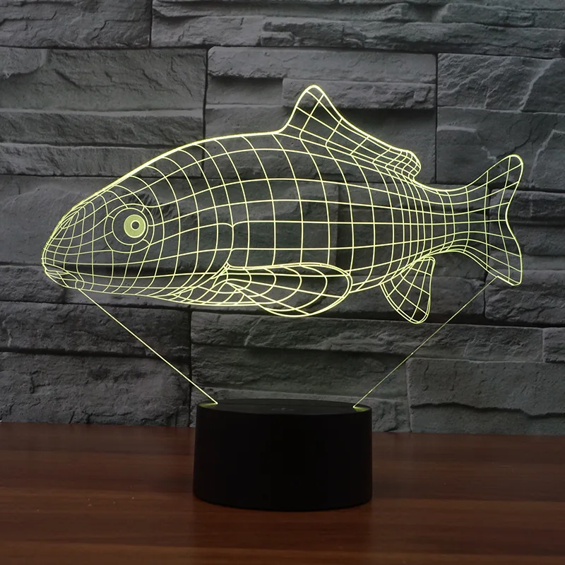 Маленькая рыбка светодиодная маленькая настольная лампа 3d акриловая Фуле Прямая