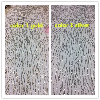 

Newest yaking-3.2002 african tulle mesh fabric sparkly glued glitter sequins lace fabric for party dress