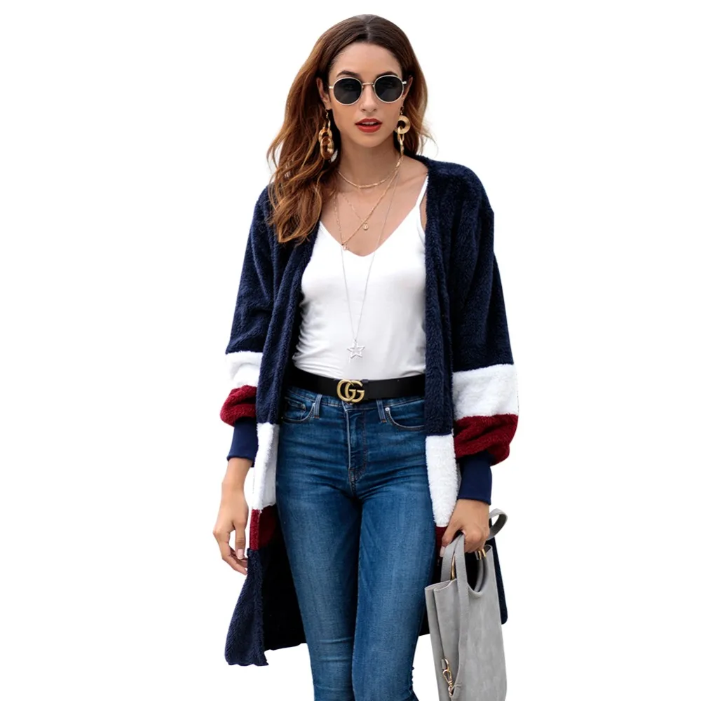 Teddy Coat Faux Fur Flannel Winter Thin Coat Women Long Sleeve Cardigan Striped Colorblock Coats and Jackets Outerwear Plus Size Teddy Coat Faux Fur Flannel Winter Thin Coat Women Long Sleeve Cardigan Striped Colorblock Coats and Jackets Outerwear Plus Size
