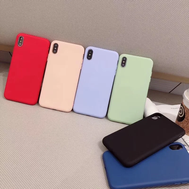 

new color candy Liquid Silicone soft phone case for Apple iphone XS X MAX XR 6 6S 7 8 Plus back cover funda + Microfiber shell