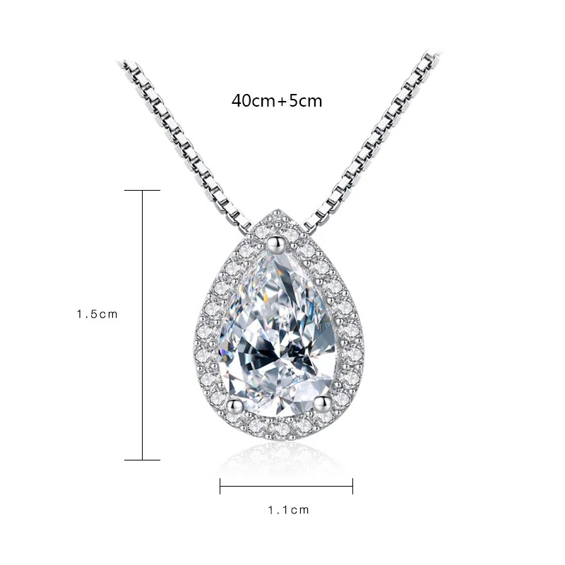 Милое женское ожерелье с кристаллами и цирконием, новое модное свадебное ювелирное изделие, большой 925 пробы, Серебряное колье для женщин