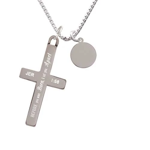 10mm Blank Disc - I Set You Apart - Cross Necklace (1)