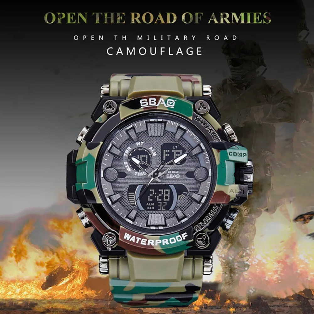 

Male Camouflage Military Watch Men Top Brand Luxury Electronic LED Digital Sport Watches For Male Clock Relogio Masculino 2019