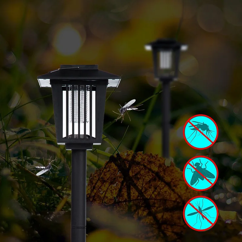 

New Solar Powered Mosquito Killer LED Night Light Lawn Lamp Electronic Insect Pest Bug Zapper Trap Killer Outdoor Garden Light