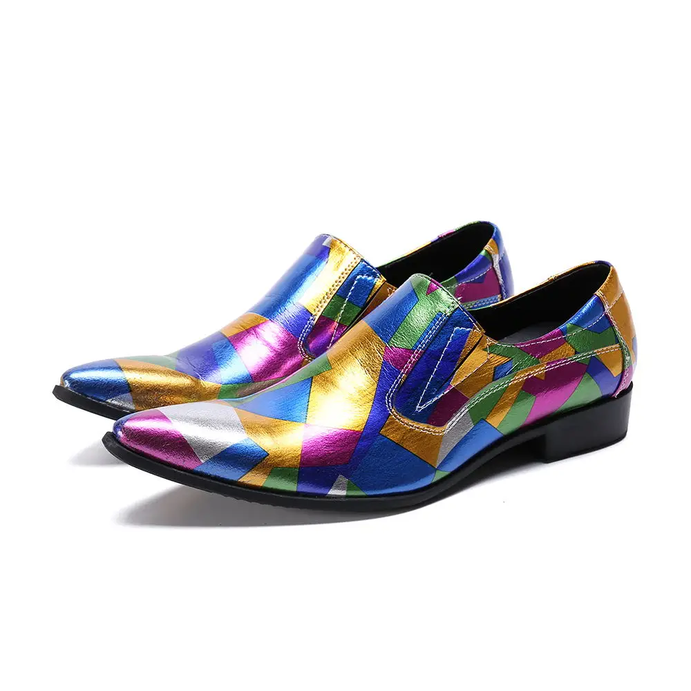 

zapatos de hombre multicolor genuine leather sapato masculino male dress wedding shoes slip on formal shoes men italian loafers