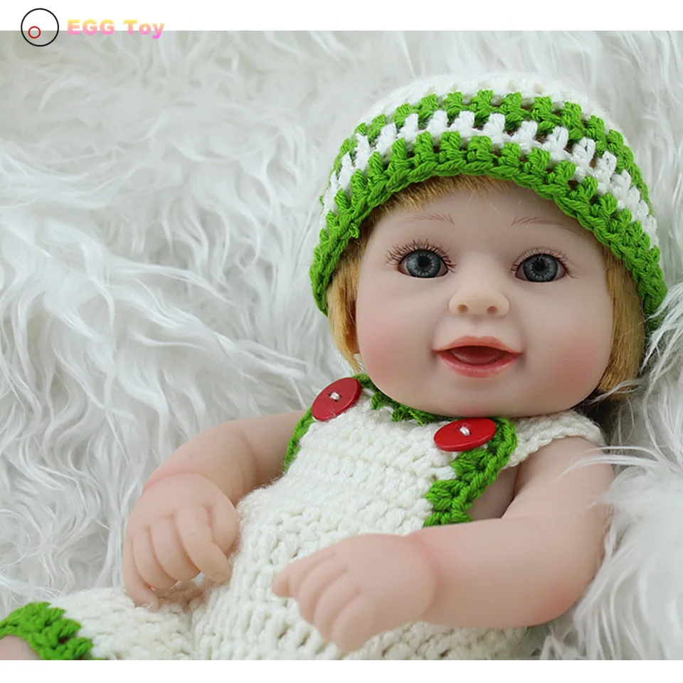Smile Full body Silicone Reborn Baby Doll Toy 28cm American Lifelike