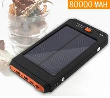Solar Energy 80000MAH rechargeable Lithium polymer Power Source for Laptops phones 19V,4.2V,12.6V,16.8V,8.4V LiPo USB Batteries