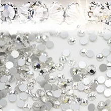 1440 шт./лот, стразы для дизайна ногтей, белые, кристально чистые, с плоской задней частью, не исправляются, сделай сам, наклейка Бисер, украшения для ногтей, аксессуары NR01