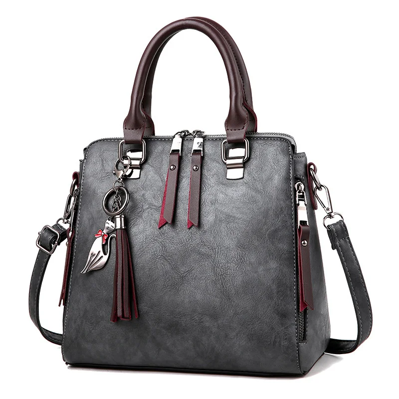 SMOOZA винтажные кожаные женские сумки, женские сумки-мессенджеры, сумки с кисточками, дизайнерские сумки через плечо, сумки через плечо, бостонские ручные сумки