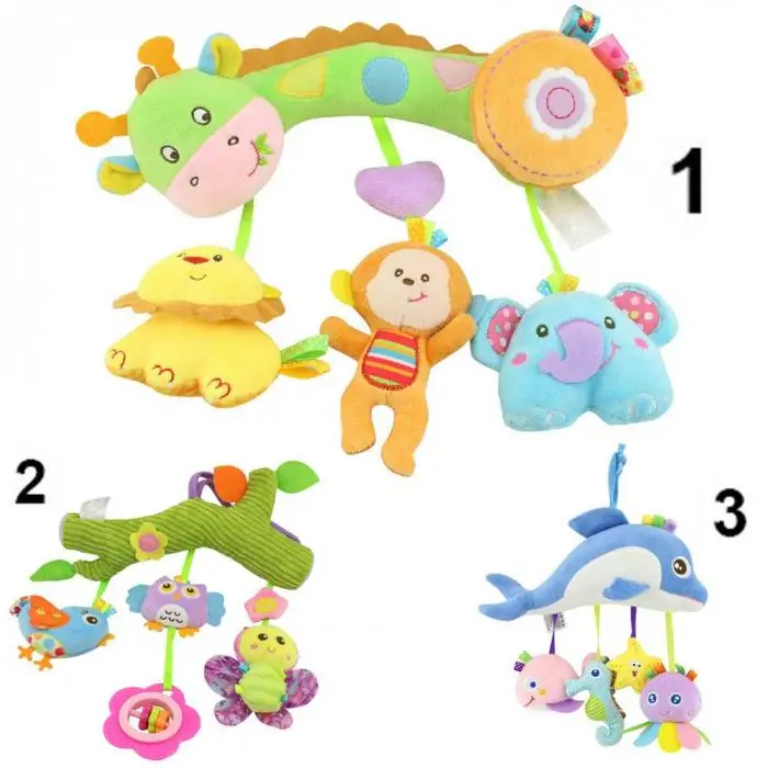 Модные детские плюшевые игрушки крест бар тип красочные животные подвеска Подвесная детская кроватка прогулочная коляска детские игрушки