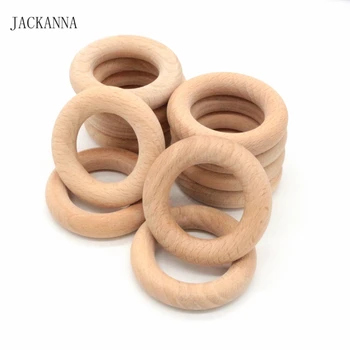 

60mm Wood Ring DIY Organic Beech Wooden Teether Round Rings Teething Toys Accessories Nursing Toy Mordedor Bebe Bijtring 5PCS