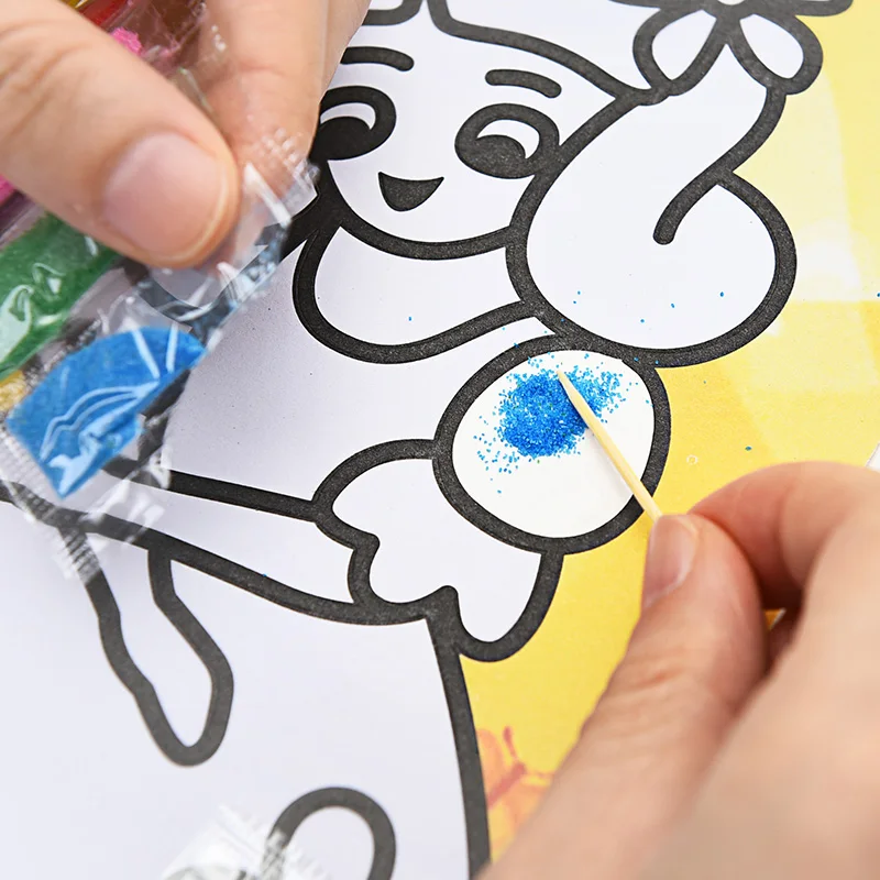 С возможностью креативного самостоятельного выбора между ручной работы 27X20 см Для детей игрушки для рисования картина из песка фотографии детские поделки своими руками, обучающая игрушка, разные узоры