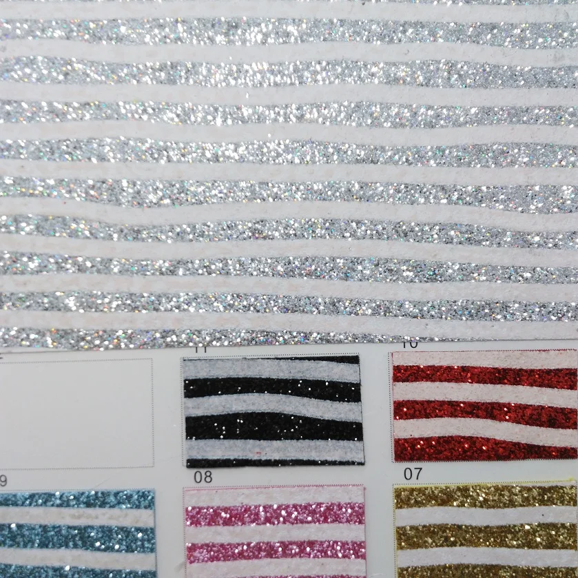 

91x134cm Synthetic Leather, Vinyl Fabric, Stripes Glitter Leather Fabric for Bows DIY accessories P2824