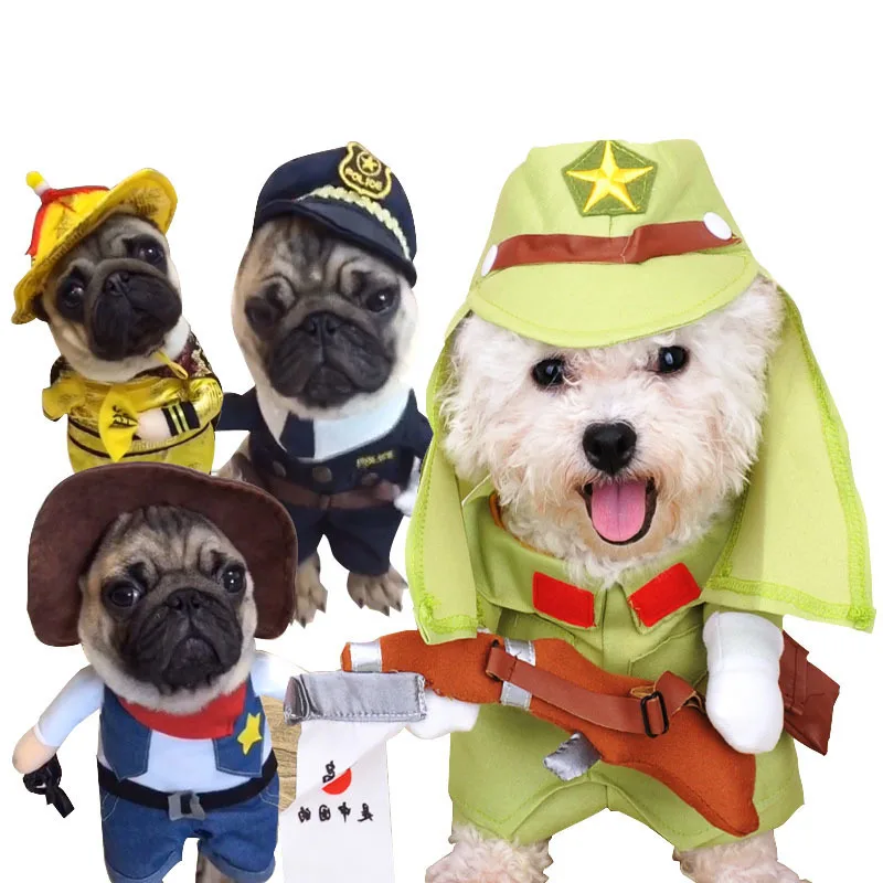 

Cosplay Dog Clothes For Small Dogs Winter French Bulldog Jacket Standing Cartoon Dog Halloween Costume Chihuahua Pet Clothes