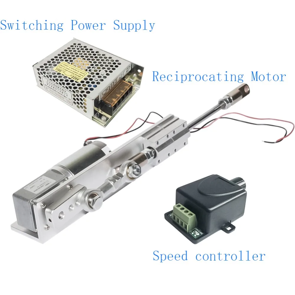

DIY Design DC 12 24V Linear Actuator Reciprocating Motor Stroke 30/50/70mm+Switching Power Supply 110V-240V PWM Speed Controller