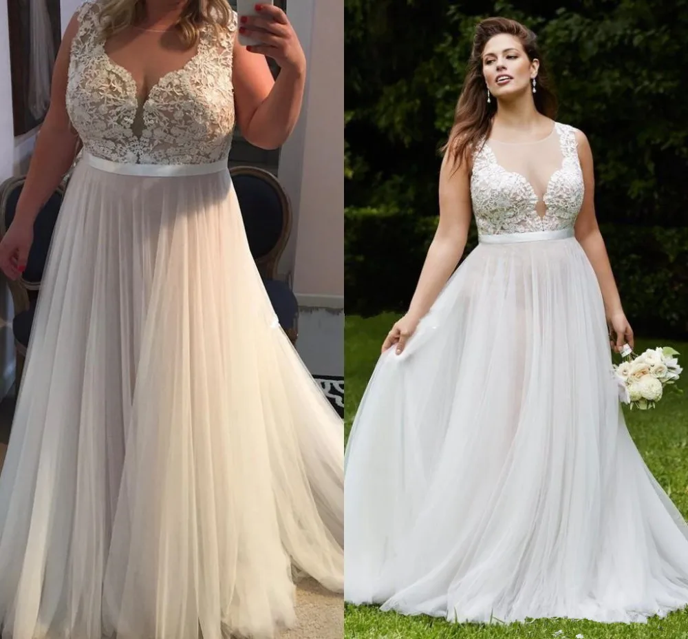 Пляжные свадебные платья размера плюс,, винтажное кружевное свадебное платье, иллюзия спины, vestido de noiva, свадебное вечернее платье, robe de mariee