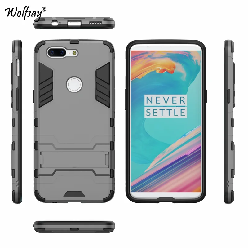 Wolfsay защитный чехол Oneplus 5T One Plus A5010 ударопрочный робот ПК + Силиконовый для
