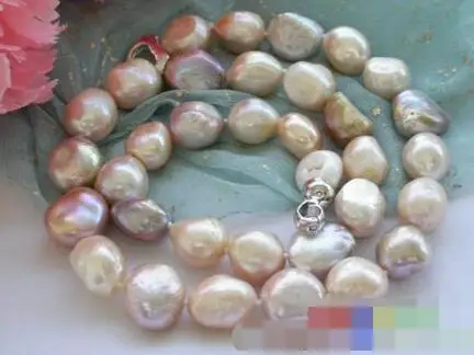 

3672 pink lavender baroque freshwater pearl necklace
