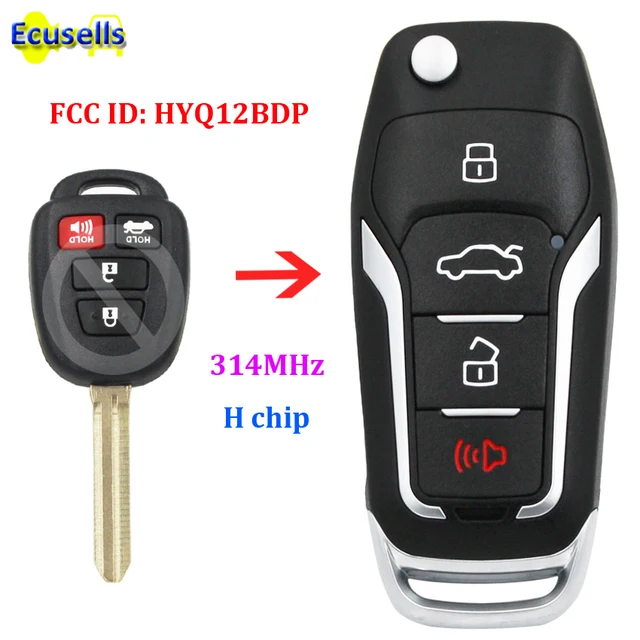 4 Buttons 314Mhz 4D67 Chip Smart Keyless Entry Car Fob Remote Key For 2008 2009 2010 Toyota Corolla GQ4-29T Auto Parts 2 Pack