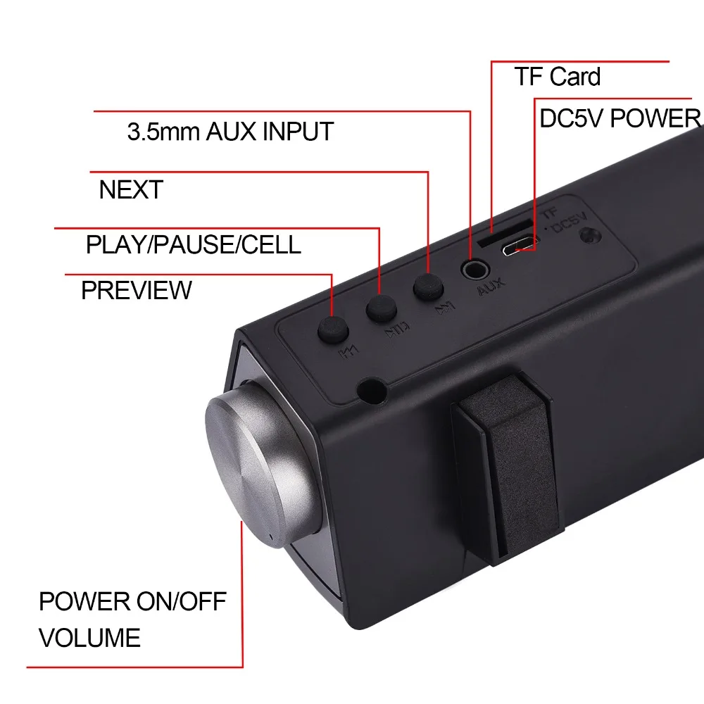 Беспроводная Bluetooth звуковая панель XGODY IP08 со встроенным микрофоном Портативная