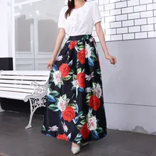 Мода, женские вечерние юбки макси больших размеров, летние винтажные юбки а-силуэта с высокой талией, вечерние юбки с пляжным принтом
