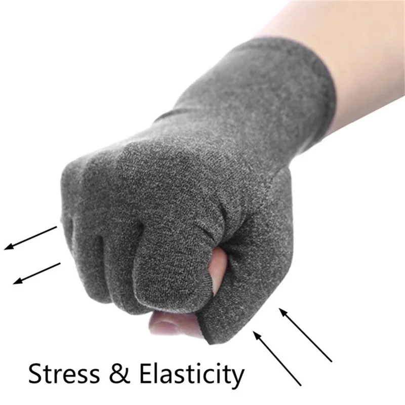 Men Women Therapy Pressure Gloves Hand Pain Relief Half-finger Mittens Breathable Rehabilitation Training Arthritis Care Gloves