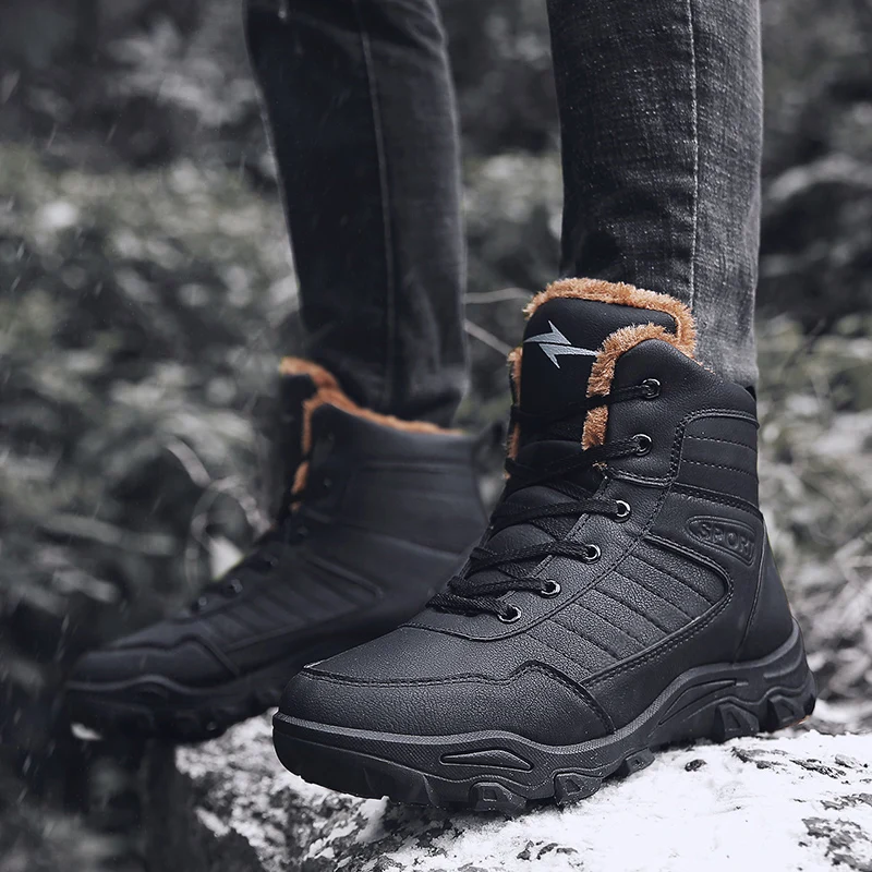 Mens Snow Boots Waterproof Winter Boots 