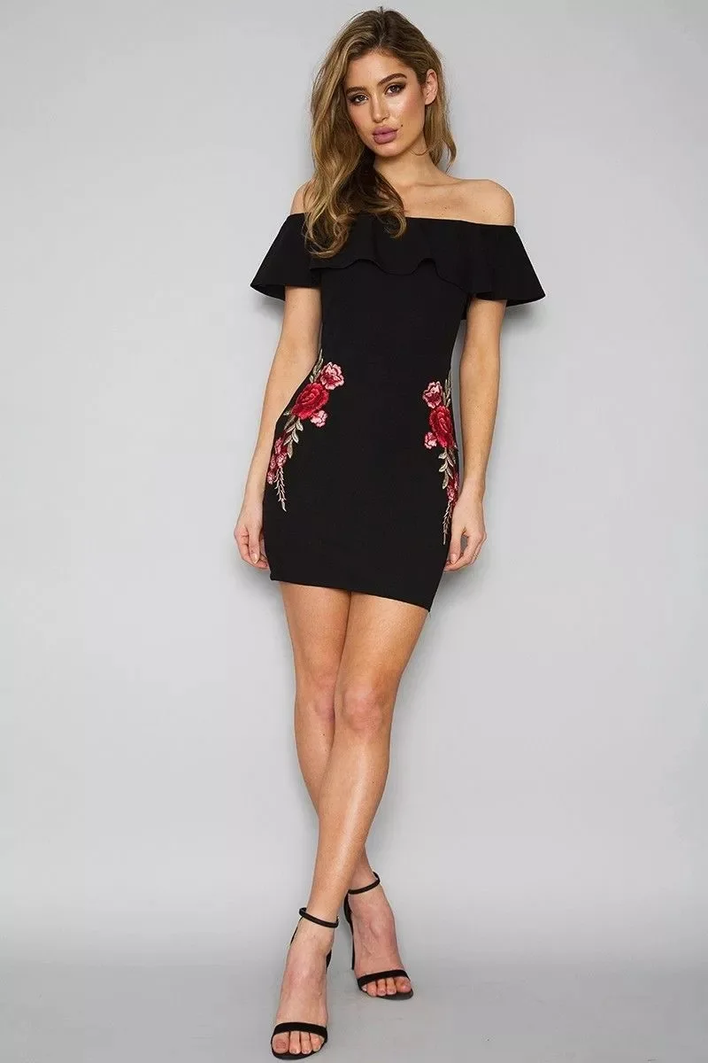 Sexy Slash neck embroidery Flora dresses Casual Sheath mini dresses Ruffled Sexy slim beach dresses Vestidos (21)