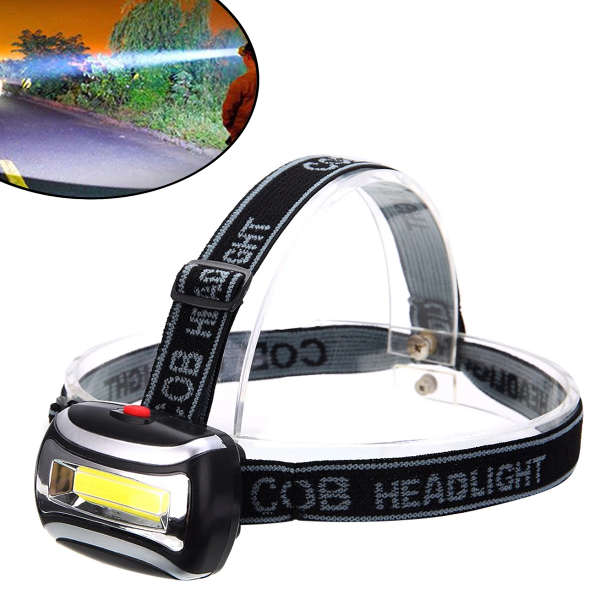 Practical 3 Modes COB LED Flashlight Outdoor Working Head Lamp Headlight Black For Outdoor Climbing Camping Night Fishing New