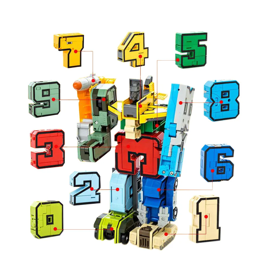 

GUDI Transformable Number Robots Toys Blocks Maths Training Toys Bricks Building Block Sets Models Educational Toys For Children