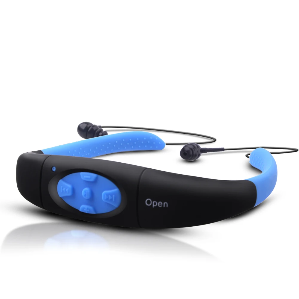 

ihens5 IPX8 Waterproof 8GB Sport MP3 Player with Built in FM Receiver Stereo Headset Waterproof Headphones for Swimming Diving