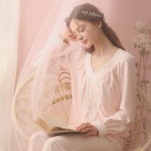; Модель года осень-зима Для женщин Ночная сорочка Сексуальное белье Пижама домашняя одежда кружево ночное белье хлопковая ночная рубашка покроя "принцесса"