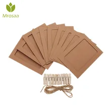 Mrosaa 10 шт. 5 дюймов DIY настенная фоторамка Висячие фоторамки украшения альбома современные бумажные рамки с зажимами на веревке