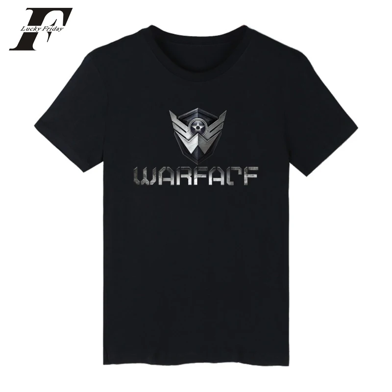 

LUCKYFRIDAY Warface fitness t-shirt for men 2017 camisa masculina short sleeve black T shirt Warface logo Male T Shirts xxs-4xl