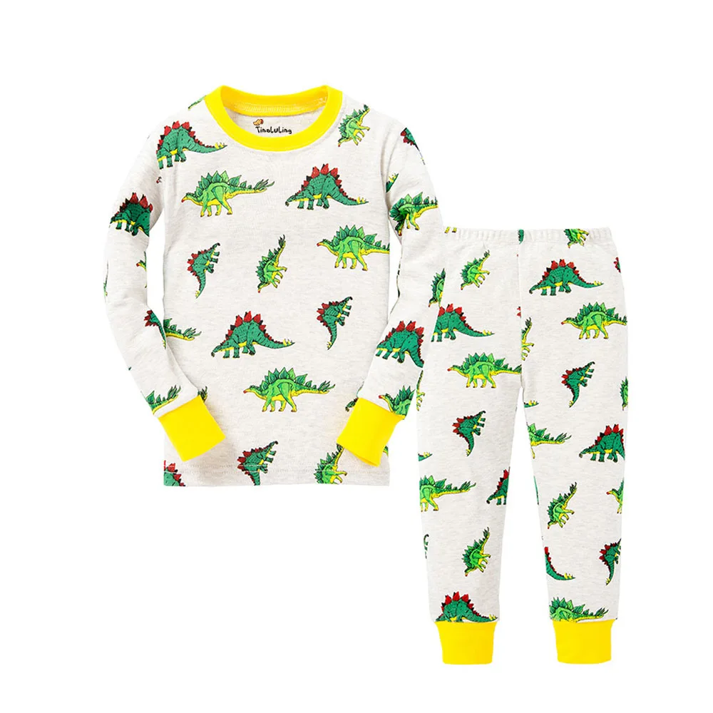 Новые детские пижамы; Детские пижамы с пингвинами; пижамы с длинными рукавами с животными для девочек; детская одежда для сна из хлопка для детей 2-8 лет - Цвет: P030