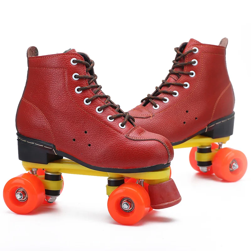 التزلج على الجليد الكبار المزدوج صف على الجليد الأطفال أربعة عجلة أحذية التزلج على الجليد للرجال والنساء في الهواء الطلق المبتدئين أحذية