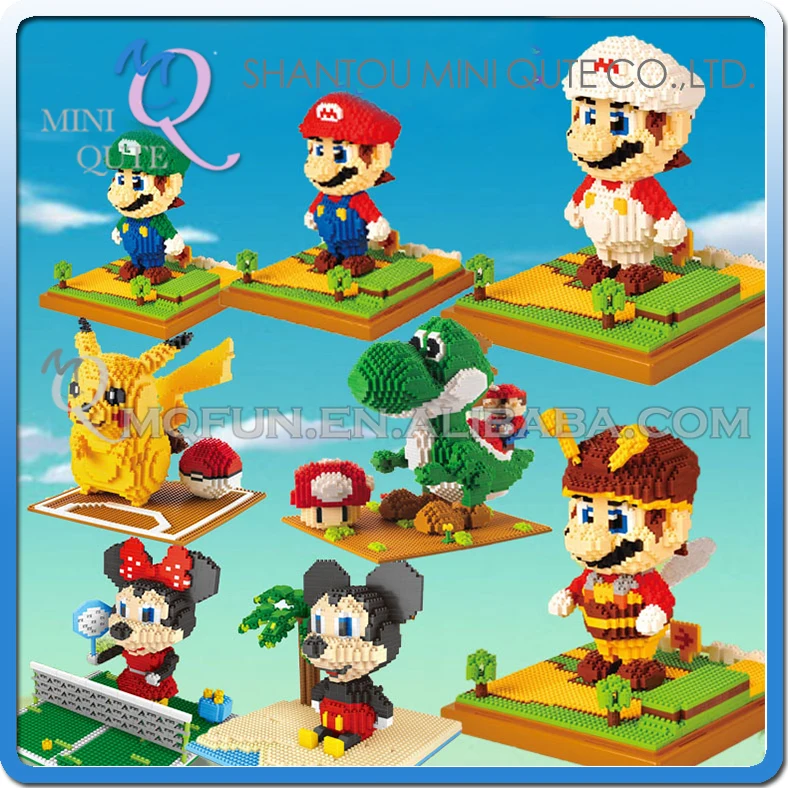 

Mini Qute LNO Kawaii Anime cartoon go pikachu cartoon mouse plastic movie building blocks brick model figures educational toy