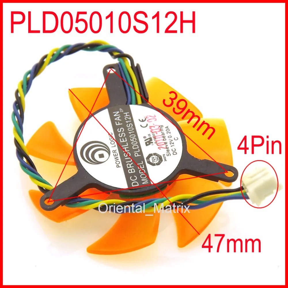 PLD05010S12H PLD05010S12L 12 В 0 20a 47 мм 39x39x39 4 контактный охлаждающий вентилятор для