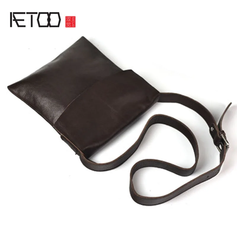 

EUMOAN Original first layer of leather simple wild shoulder bag Messenger bag men bag handbags leather soft bag tide