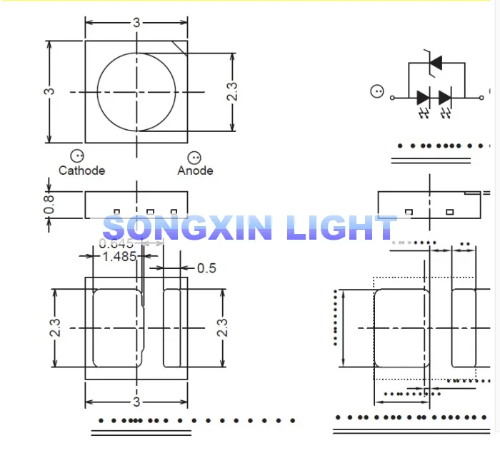Светодиодная подсветка EVERLIGHT 1 2 Вт 3030 6 в 12 лм 30 шт.|everlight led|led for tv backlightled backlight |