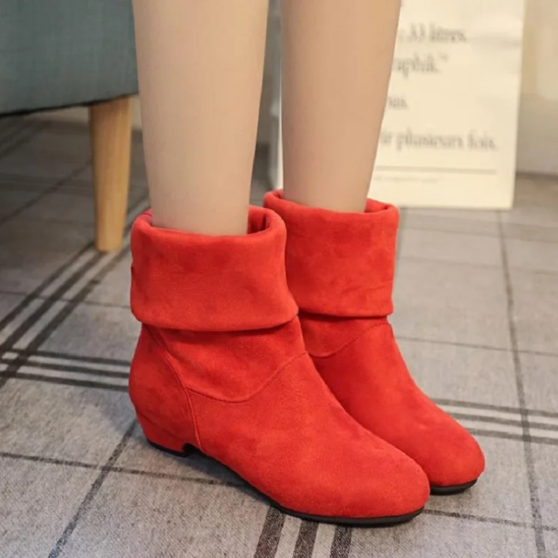 Baratos Botas planas informales para mujer dixinili nuevas 2018, botas escolares cómodas, 0050285