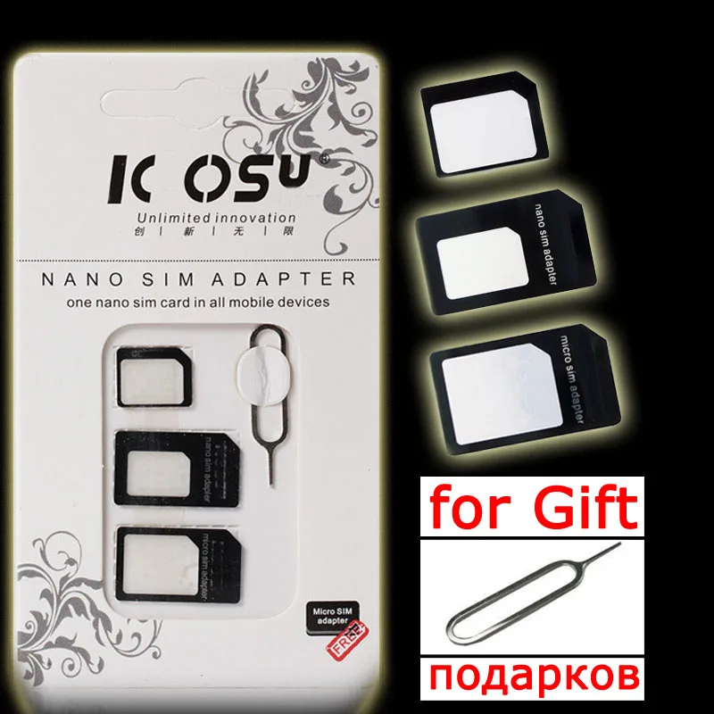 4 In 1 Brand Nano Sim Card Adapter Kit The Microsim Micro Sims Cards Holder Tray Suit For Apple Iphone 6 5 4 Samsung Accessories Sim Card Holder Micro Simtray Holders Aliexpress