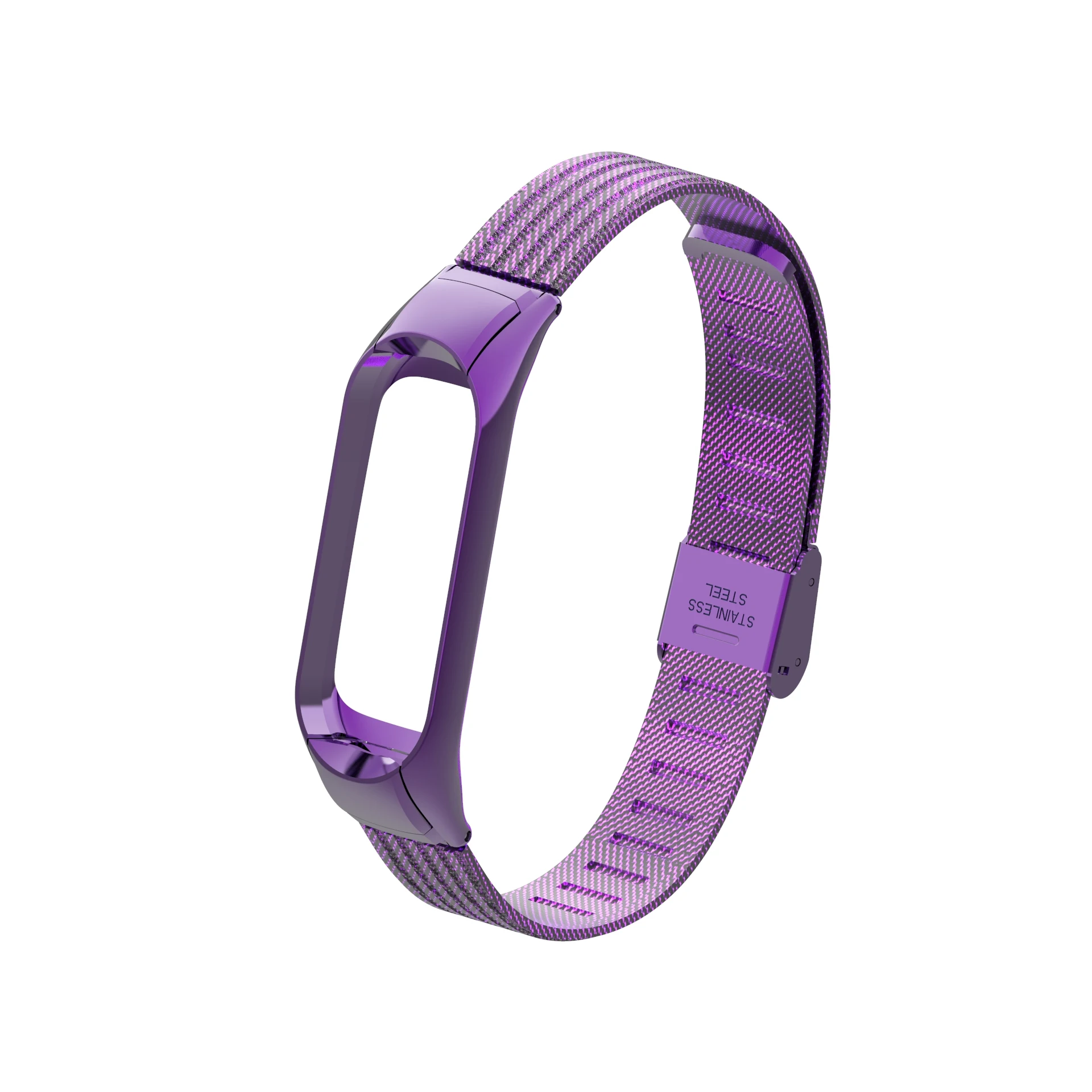 Новейший браслет Pulseira для mi Band 3, ремешок на запястье, Безвинтовой, из нержавеющей стали, цветные ремешки для Xiao mi Band 3, браслет, напульсники - Цвет ремешка: Purple